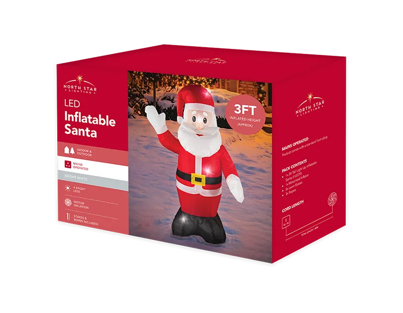 Inflatable LED Santa 90cm