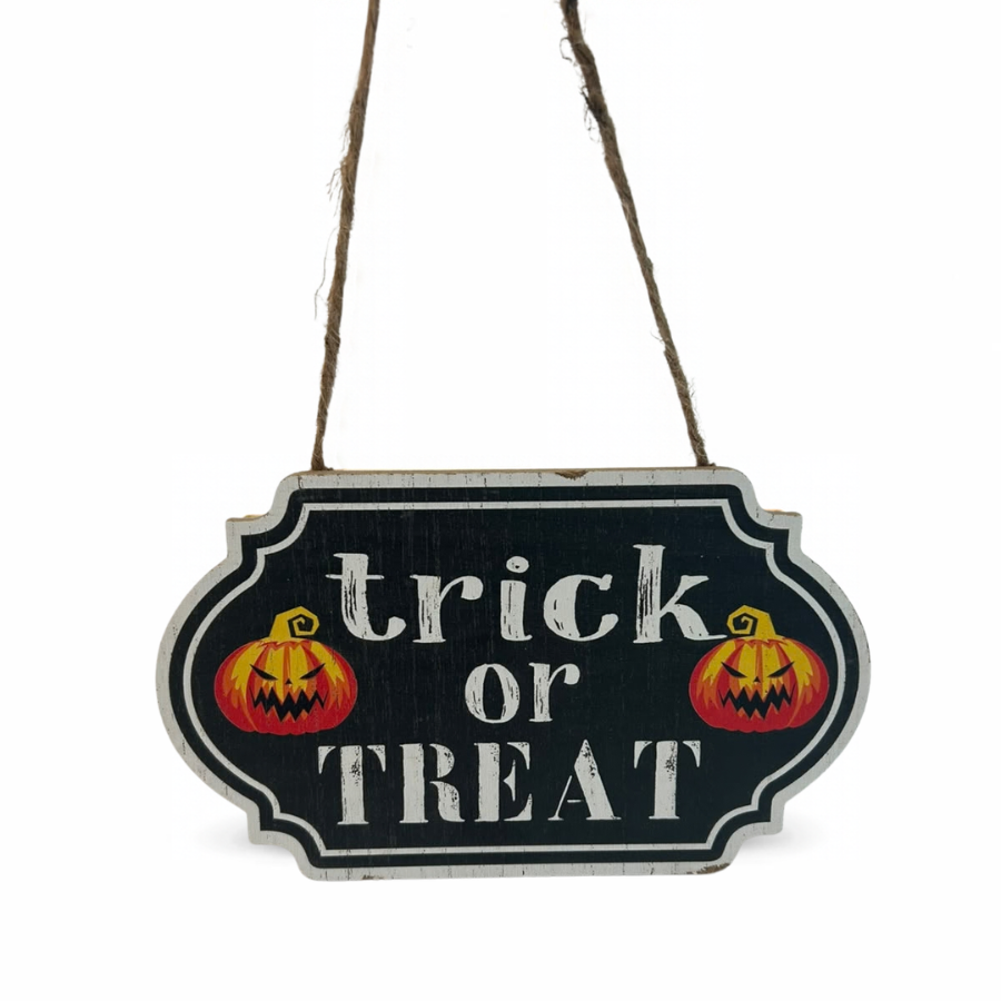 Trick Or Treat Sign 20x12cm