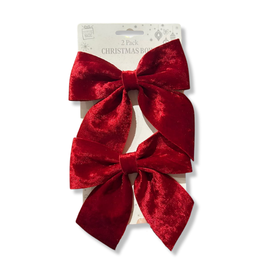 Red Velvet Bow 2pk