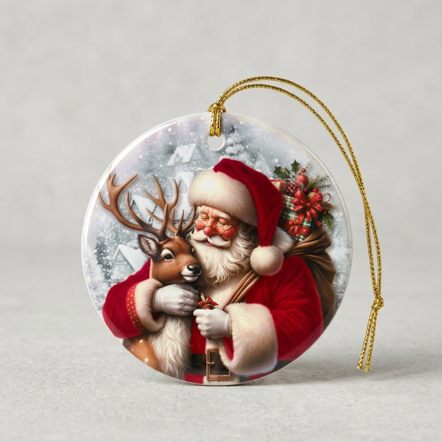 Tiger Feet Christmas Gift Tags Santa Traditional 10pk featuring classic Santa Claus designs, assorted festive tags