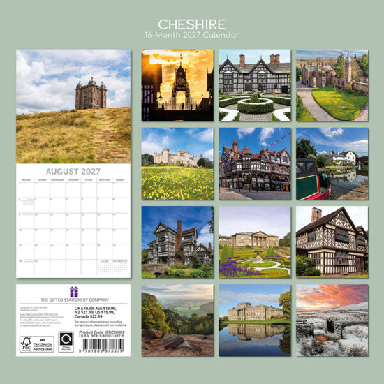 Gifted Stationery Calendar Cheshire 2027
