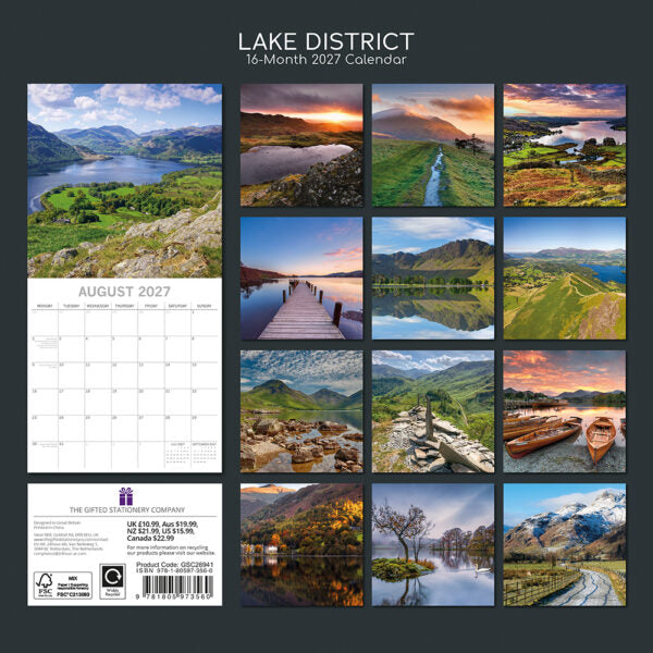 Gifted Stationery Calendar Lake District 2027