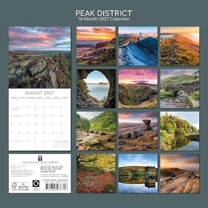Gifted Stationery Calendar Peak District 2027