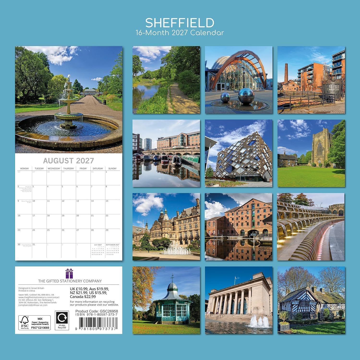 Gifted Stationery Calendar Sheffield 2027