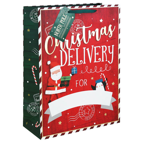 Xmas Delivery Personalised Gift Bag X-Large 12pk