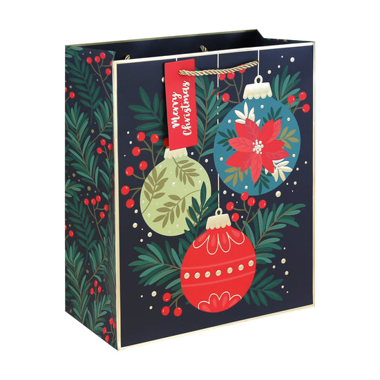 Bauble Embossed Gift Bag Large 12pk