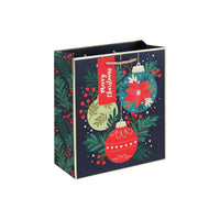 Bauble Embossed Gift Bag Medium 12pk