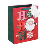 Vintage Santa Ho Ho Ho Gift Bag Large 12pk