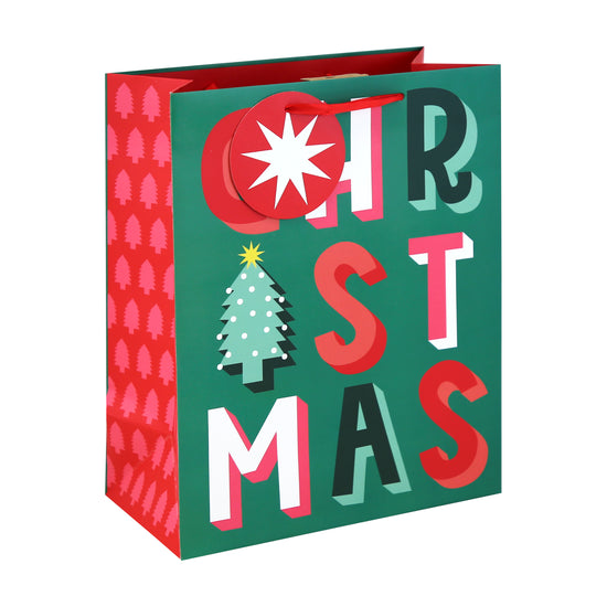 Merry Christmas Brights Gift Bag Large 12pk