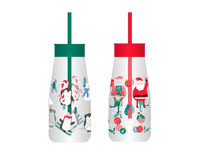 Christmas Milk Jar W/Straw 24pk