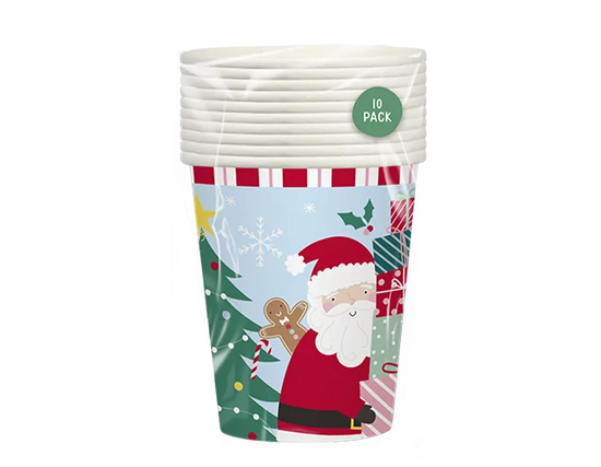 Christmas Kids Paper Cups 270ml 10pk