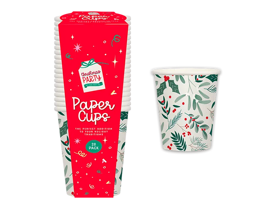 Christmas Printed Paper Cups 20pk