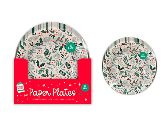 Christmas Printed Paper Plates 23cm 20pk