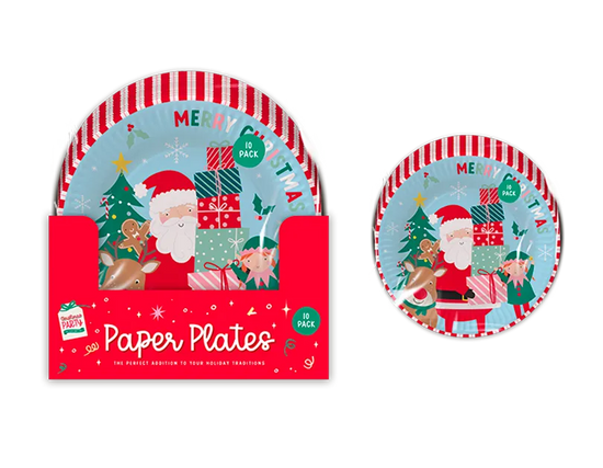 Christmas Kids Printed Paper Plates 23cm 10pk