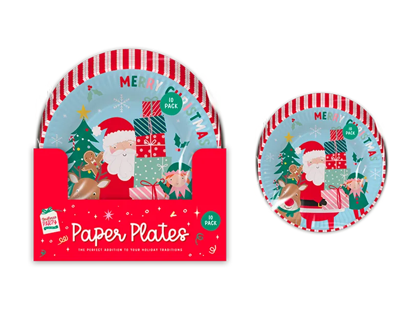 Christmas Kids Printed Paper Plates 23cm 10pk