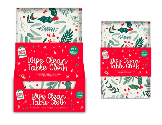 Christmas Printed Wipe Clean Tablecloth 132x178cm