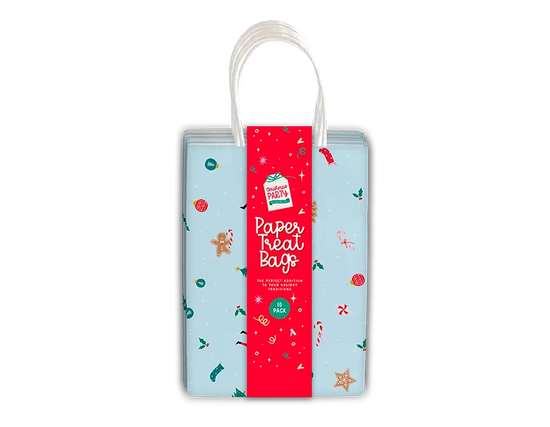 Christmas Printed Paper Treat Bags 10pk