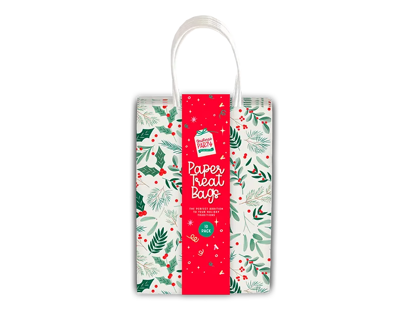 Christmas Paper Treat Bags 10pk