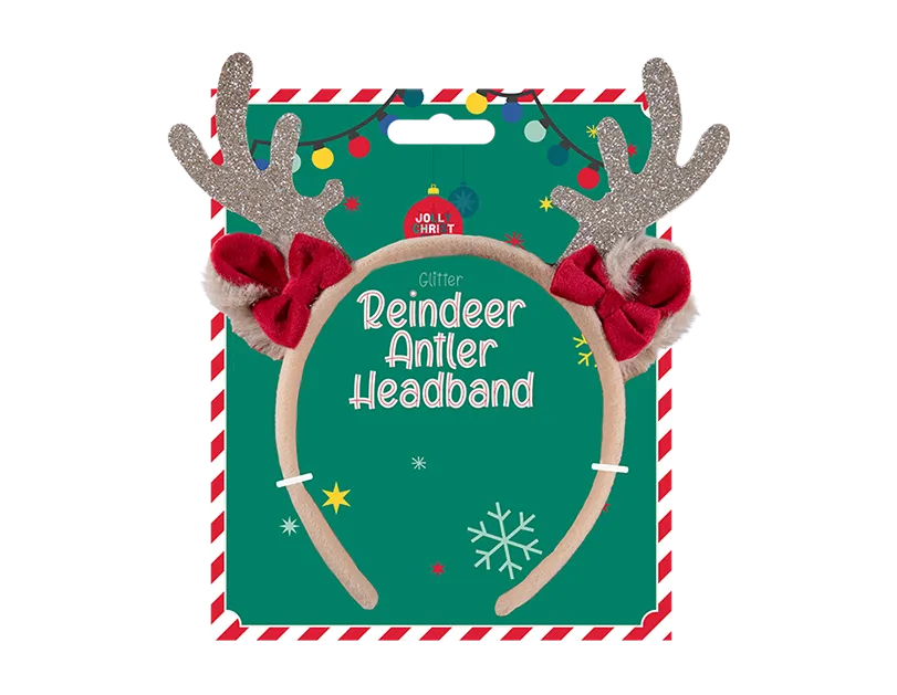 Glitter Reindeer Antler Headband