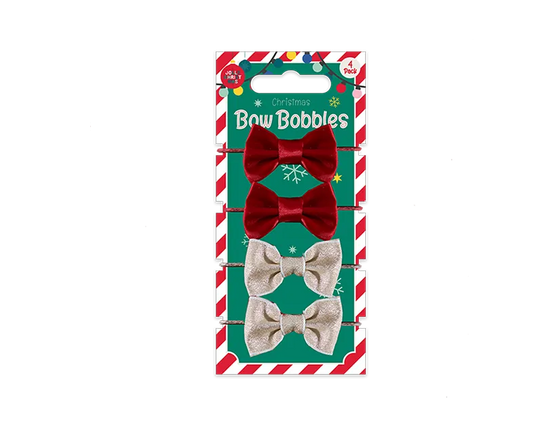 Christmas Bow Bobbles 4pk