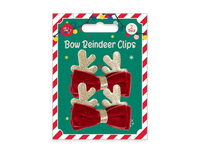 Bow Reindeer Clips 2pk