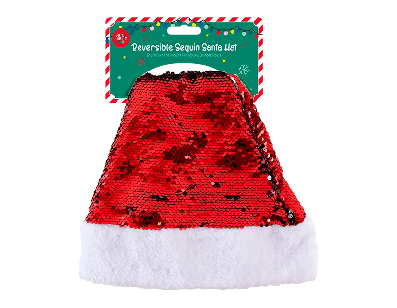 Reversible Sequin Santa Hat