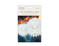Hanging 3D Paper Snowflakes 28cm 3pk