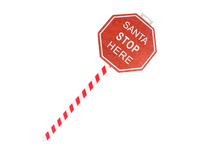 Santa Stop Here Glitter Sign 57.5cm