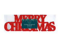 Merry Christmas Red Glitter Sign 34x10cm