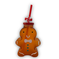Christmas Drinking Glass W/Straw 480ml