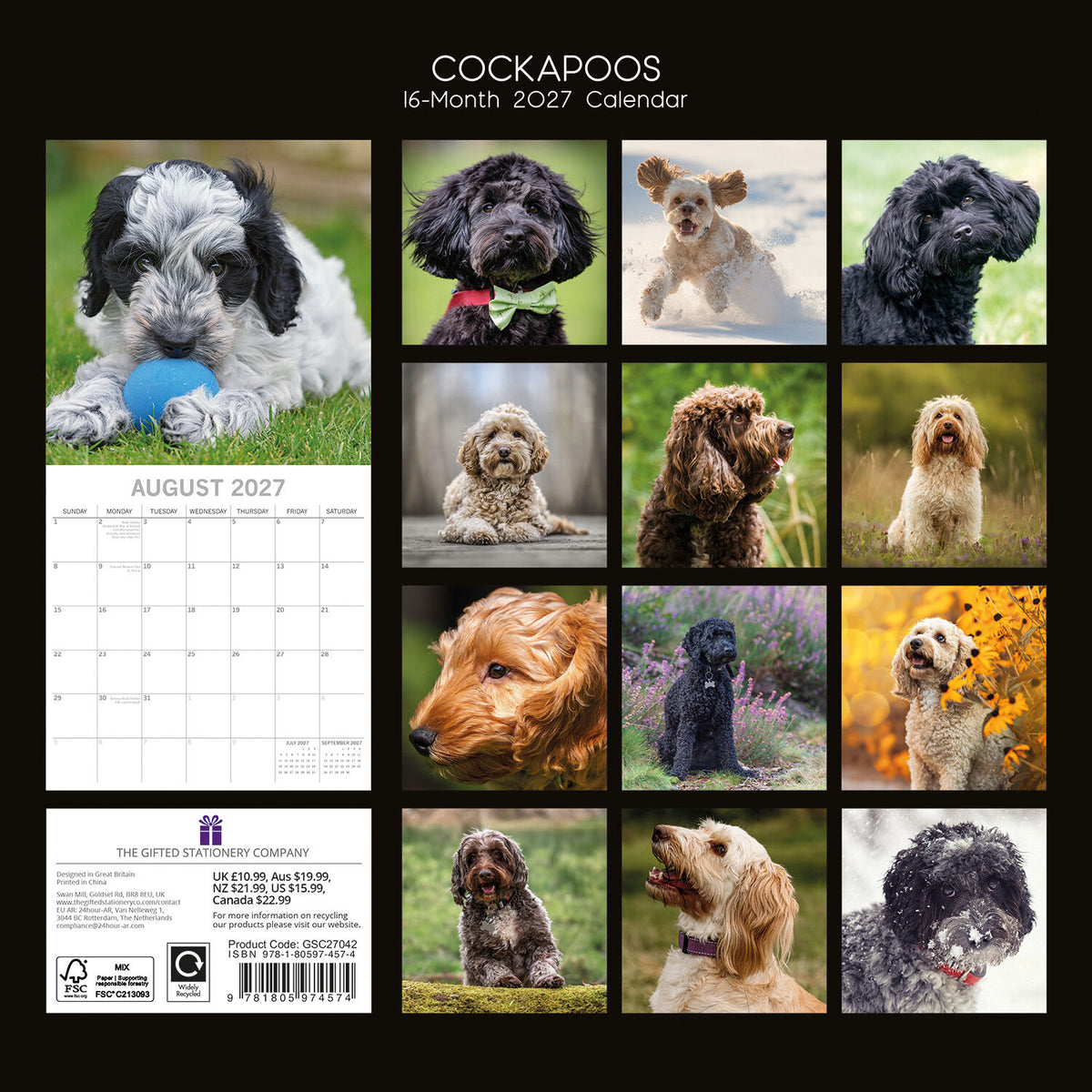 Gifted Stationery Calendar Cockapoos 2027