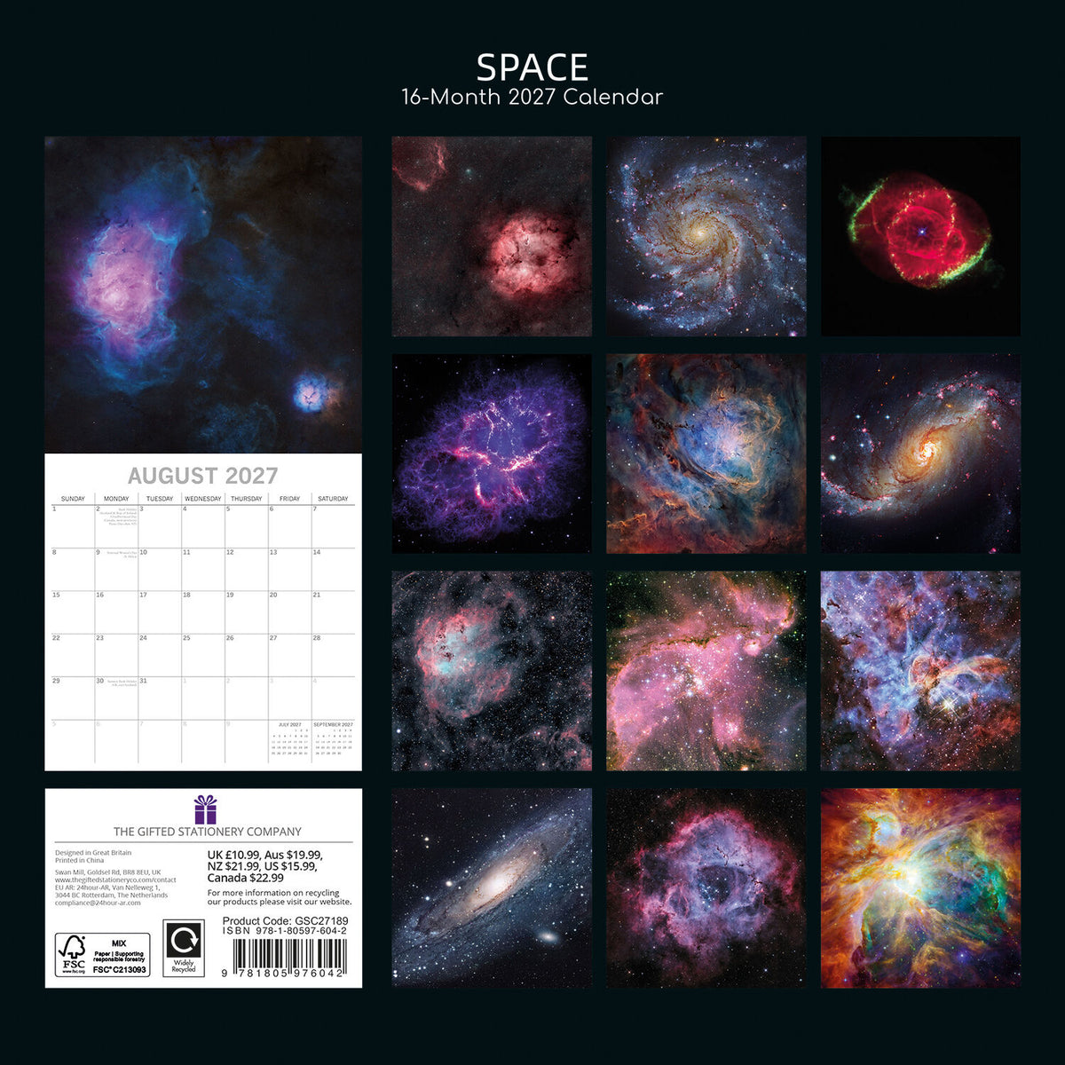 Gifted Stationery Calendar Space 2027