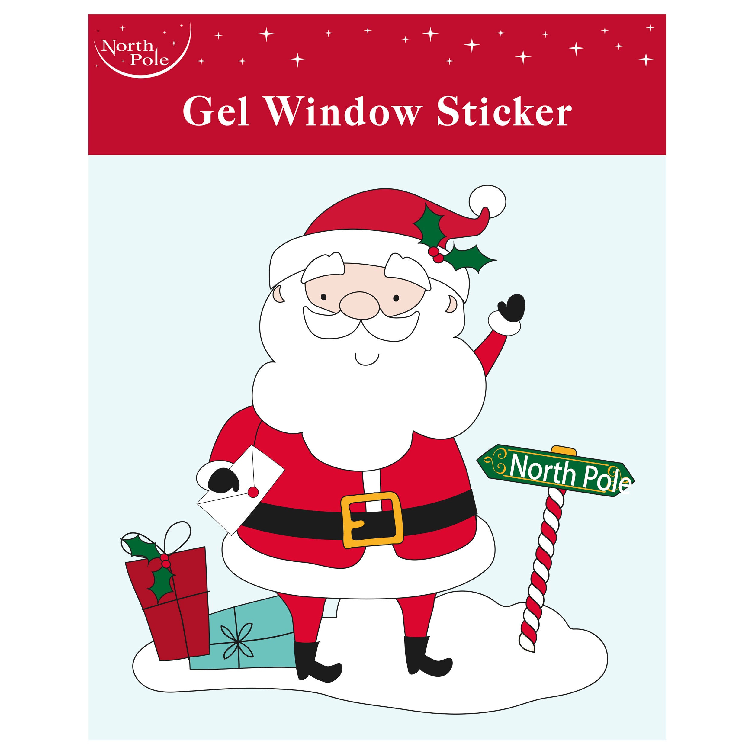 Christmas Gel Window Sticker 7" 12pk