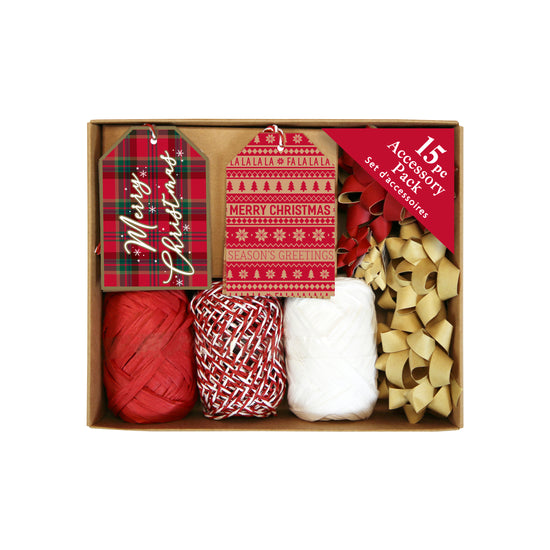 Tag & Ribbon Accessory Pack Kraft 15pcs
