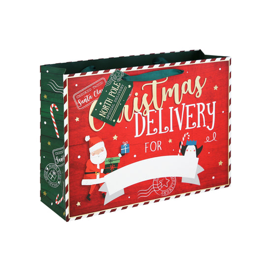 Xmas Delivery Personalised Gift Bag Shopper 12pk