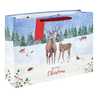 Winter Deer Gift Bag Shopper 12pk