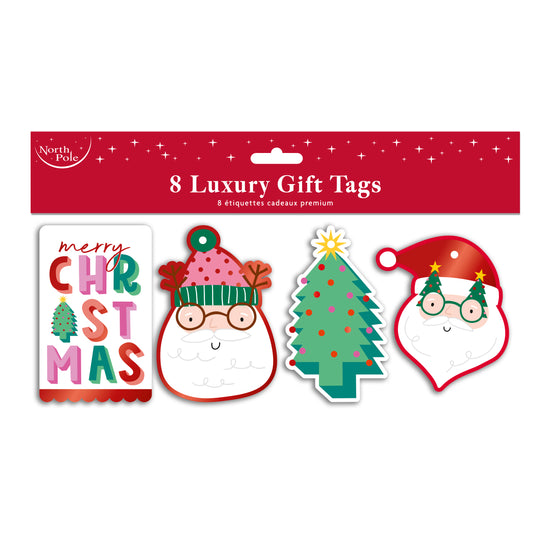 Luxury Gift Tags Santa 8pk