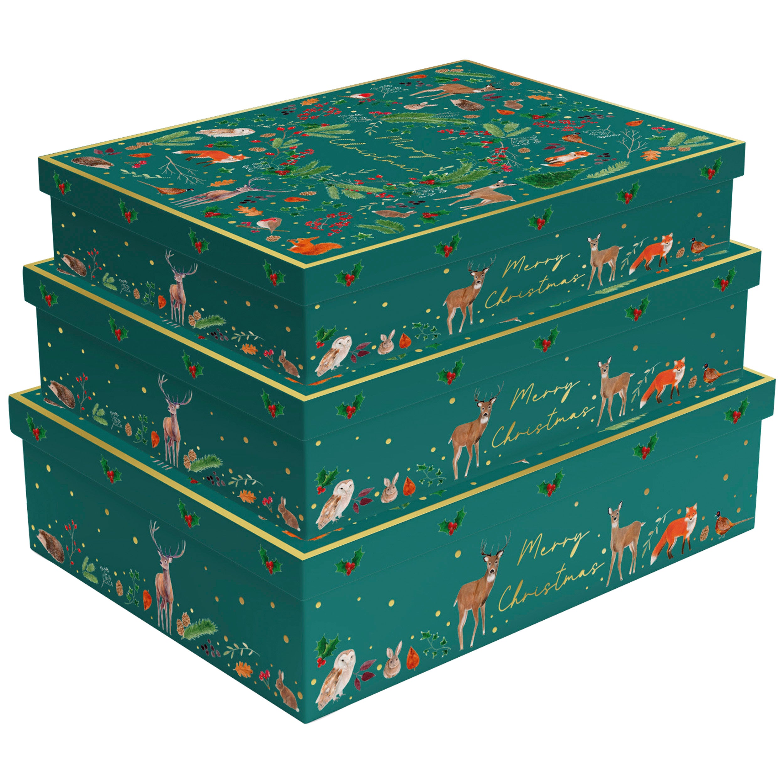 Woodland Oblong Gift Box 3pcs