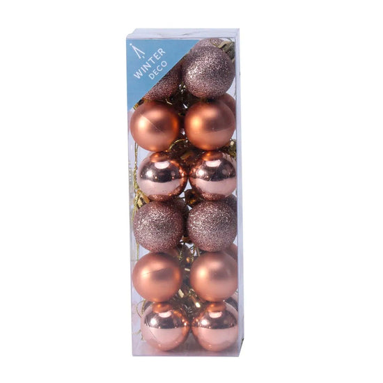 Shatterproof Baubles Champagne 3cm 24 Pack