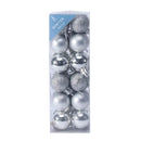 Shatterproof Baubles Silver 3cm 24 Pack