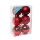 Shatterproof Baubles Burgundy 8cm 6 Pack