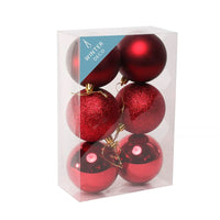 Shatterproof Baubles Burgundy 8cm 6 Pack