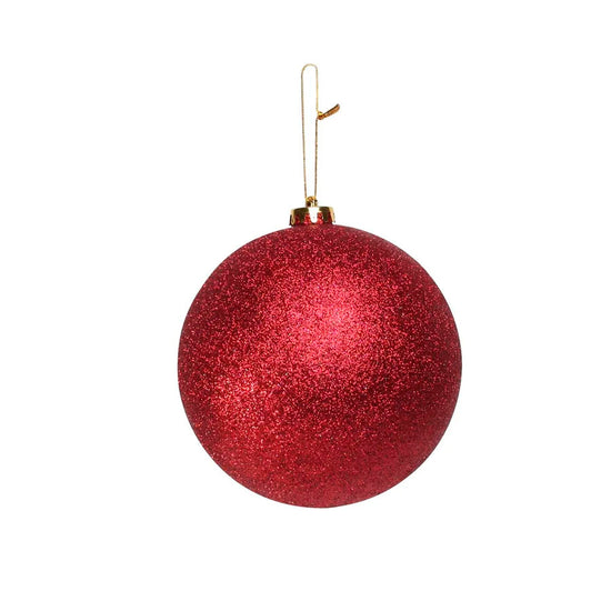 Glitter Shatterproof Bauble Burgundy 15cm