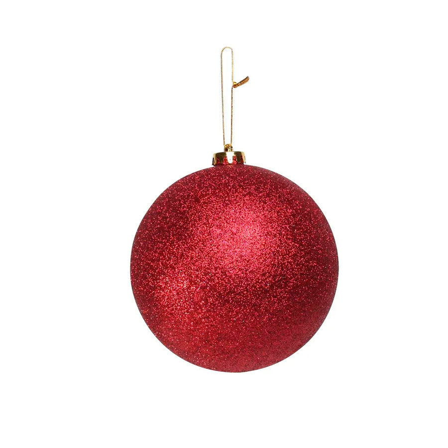 Glitter Shatterproof Bauble Burgundy 15cm
