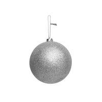Glitter Shatterproof Bauble Silver 15cm