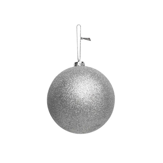 Glitter Shatterproof Bauble Silver 15cm