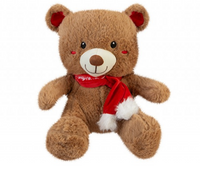Sitting Bernie Bear W/Christmas Scarf 30cm