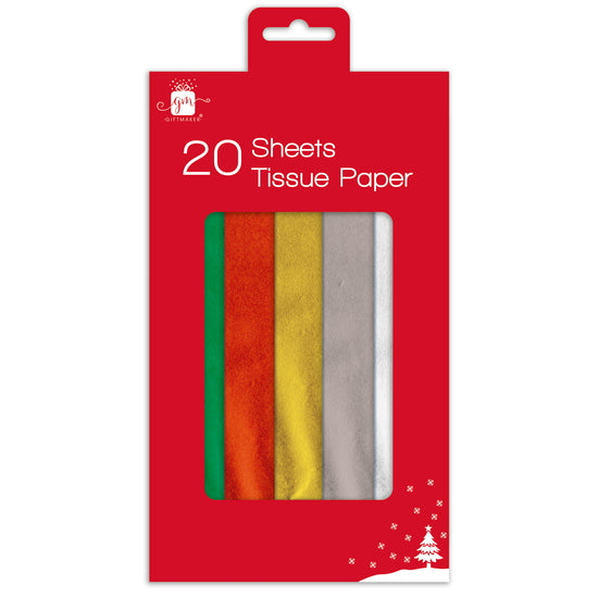Tissue Paper 5 Colours 20 Sheet