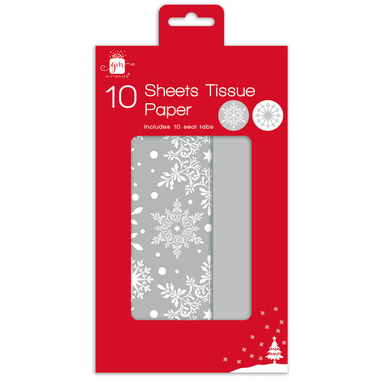 Tissue Paper Snowflake/Silver 10 Sheet