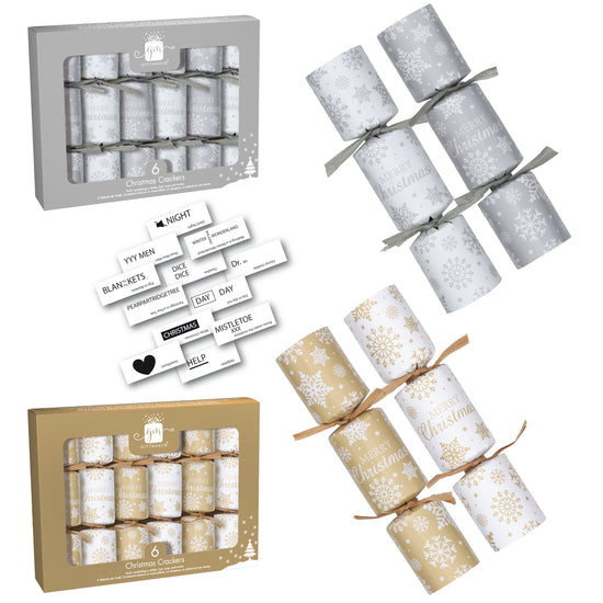 Christmas Crackers 6" Gold & Silver 36pk (6x6pk)